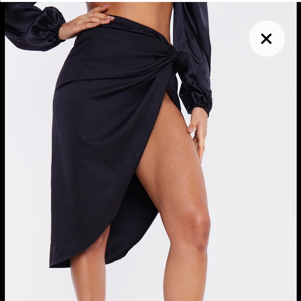 Black Sarong Midi Beach Skirt